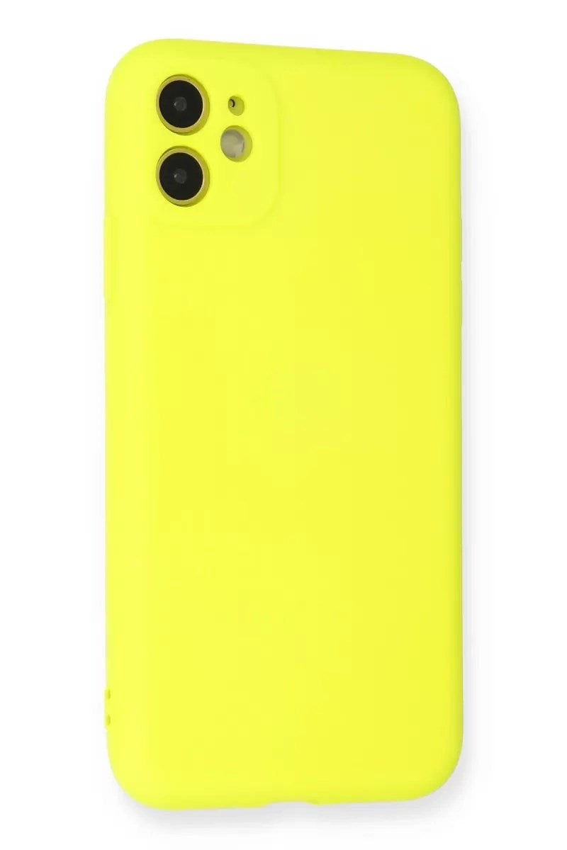 Mey İthalat® iPhone 11 Kılıf Nano içi Kadife Silikon - Sarı