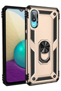 Mey İthalat® Samsung Galaxy A02 Kılıf Sofya Yüzüklü Silikon Kapak - Gold