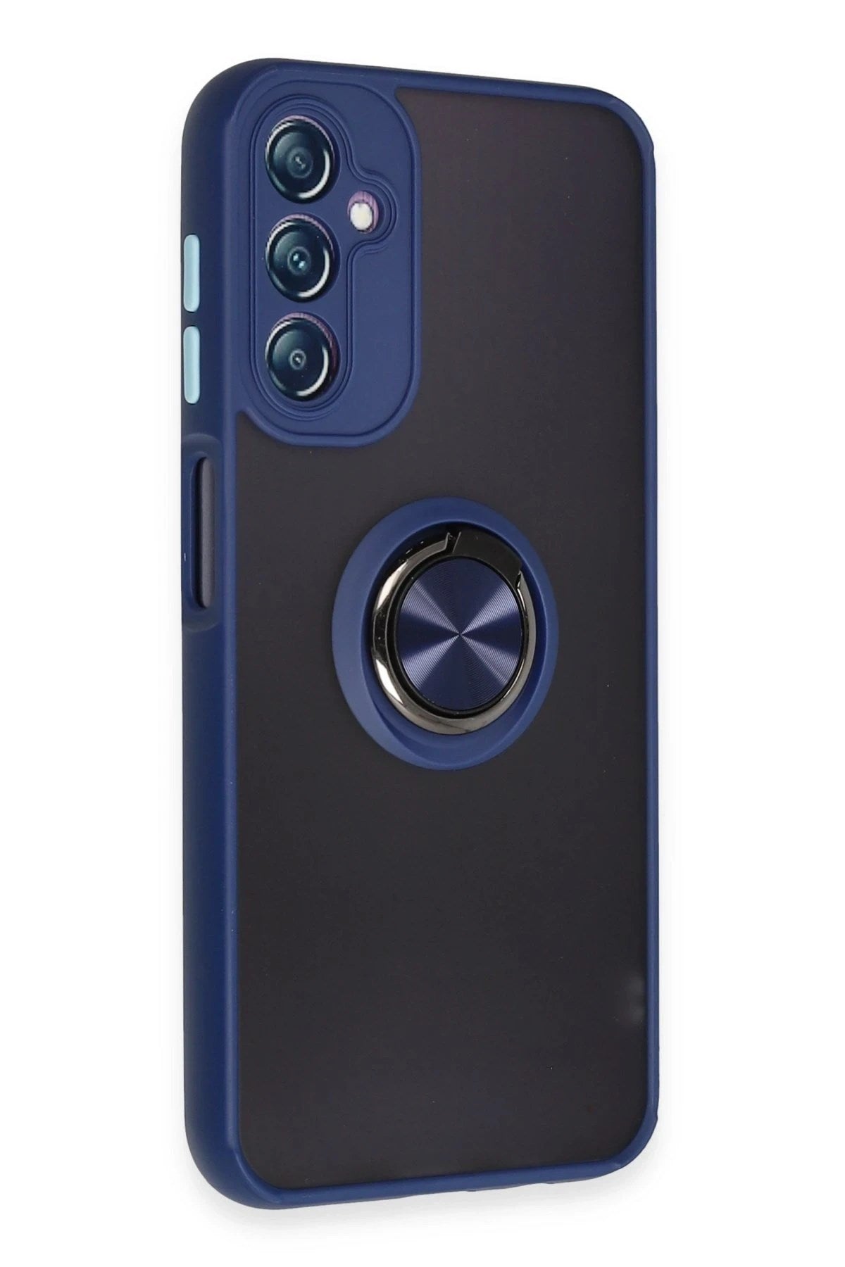 Mey İthalat® Samsung Galaxy A14 4G Kılıf Montreal Yüzüklü Silikon Kapak - Lacivert