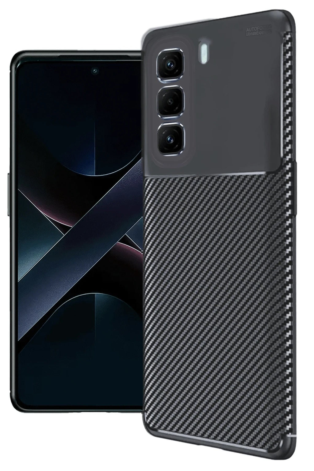 Mey İthalat® İnfinix Hot 50 4G Kılıf Auto Focus Karbon Kapak - Siyah
