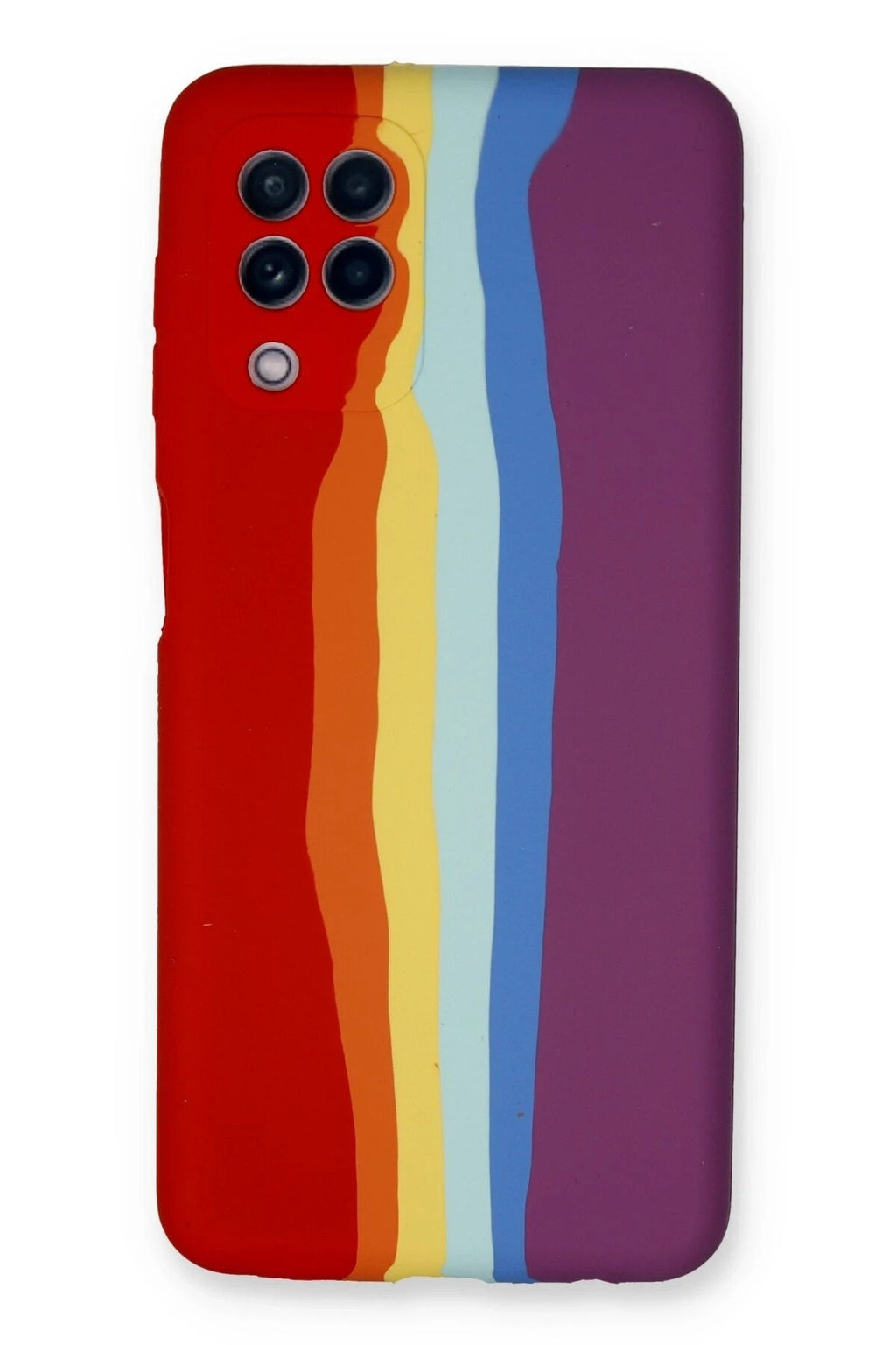 Mey İthalat® Samsung Galaxy A22 Kılıf Ebruli Lansman Silikon - Kırmızı-Mor