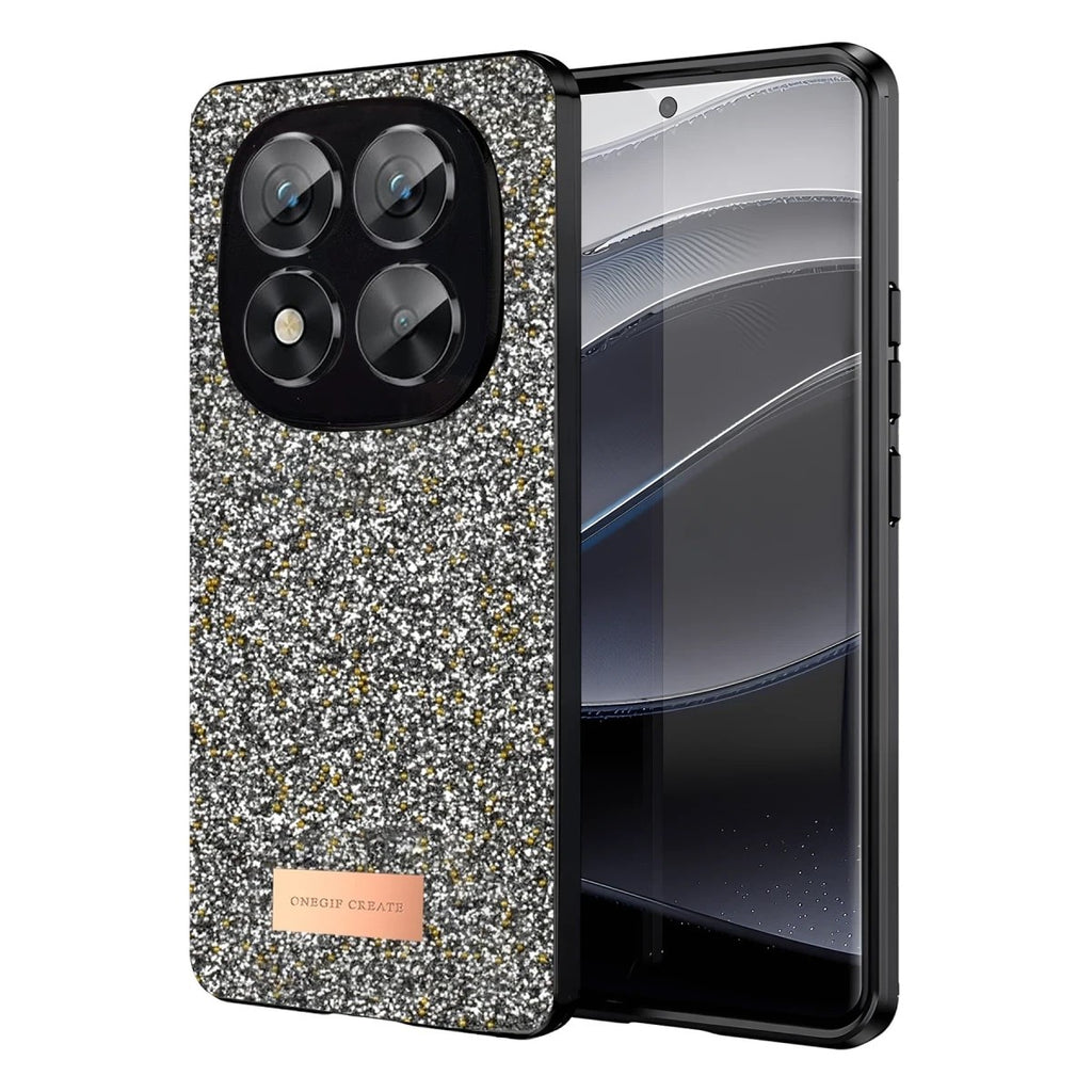 Mey İthalat® Redmi Note 14 Pro 5G Bright Simli Kapak - Gümüş