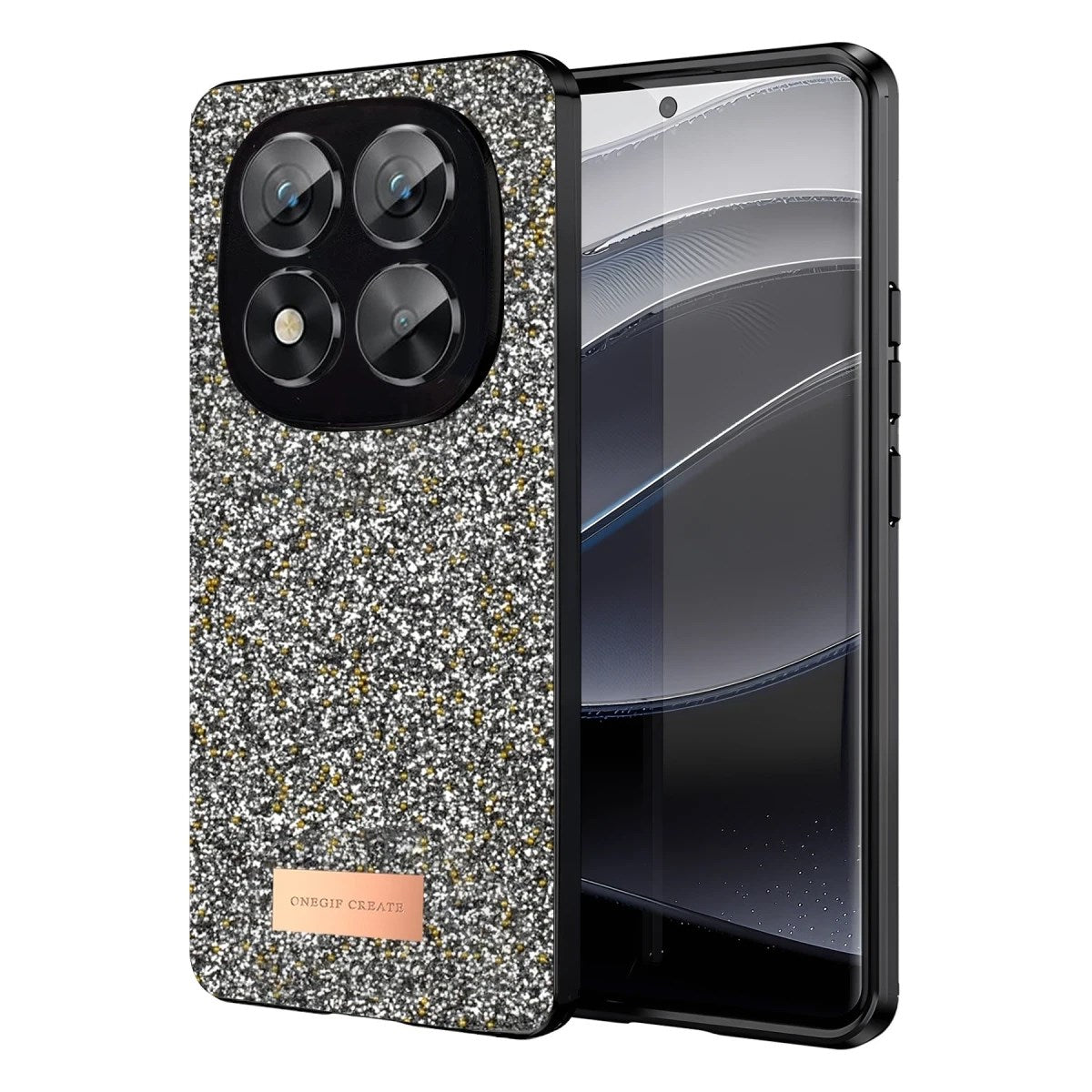 Mey İthalat® Redmi Note 14 Pro 5G Bright Simli Kapak - Gümüş