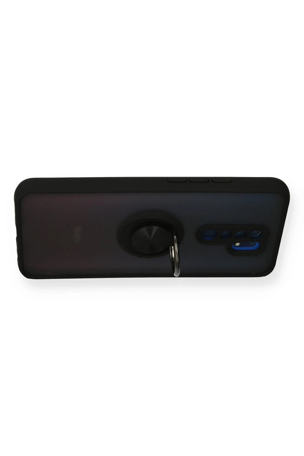 Mey İthalat® Redmi 9 Kılıf Montreal Yüzüklü Silikon Kapak - Siyah