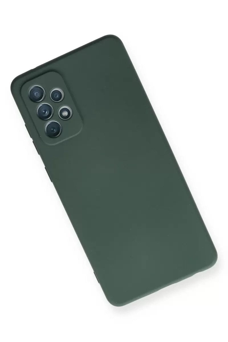 Mey İthalat® Samsung Galaxy A72 Kılıf Nano içi Kadife Silikon - Koyu Yeşil