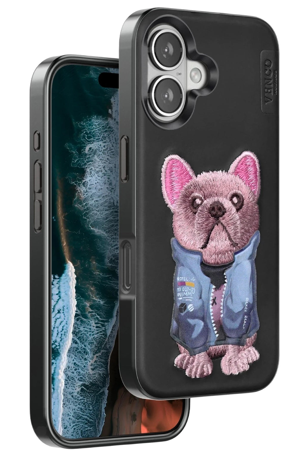 Mey İthalat® iPhone 16 Cute Desenli Kapak - Siyah