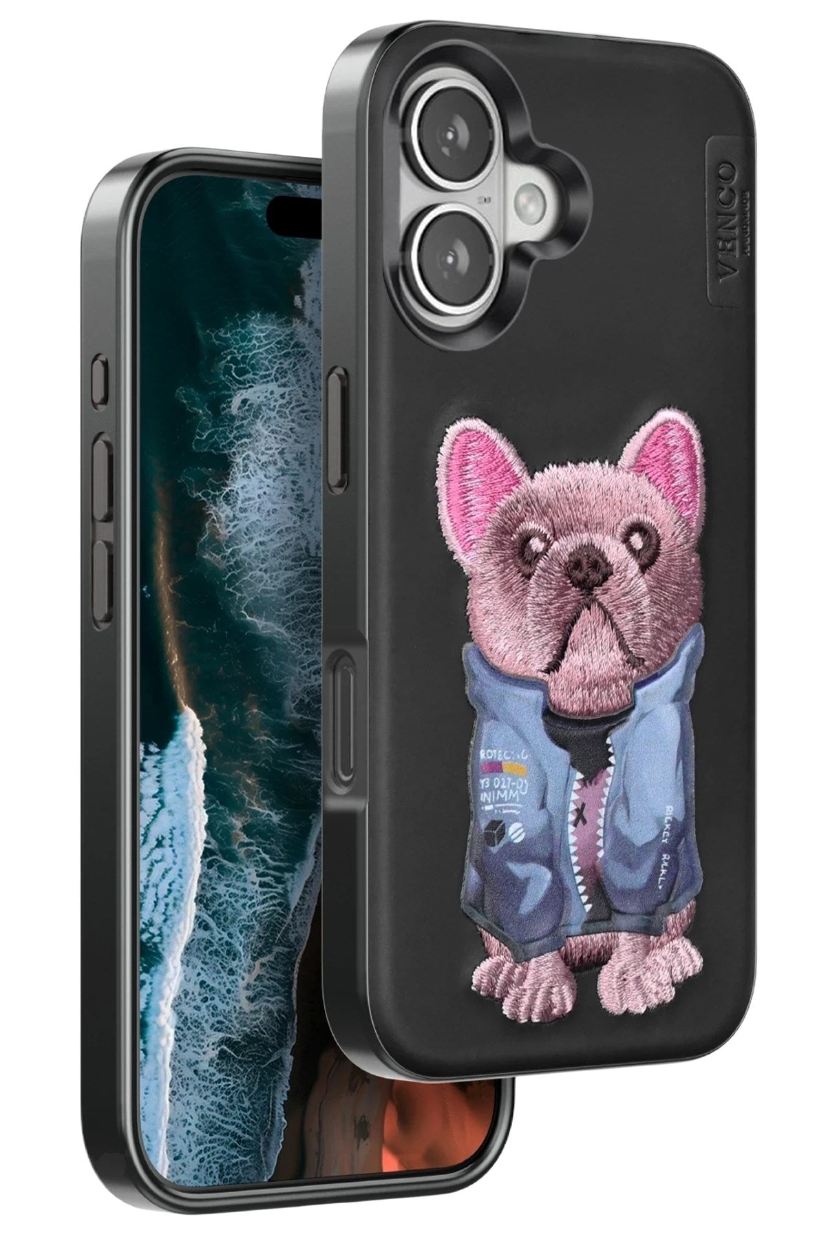 Mey İthalat® iPhone 16 Cute Desenli Kapak - Siyah