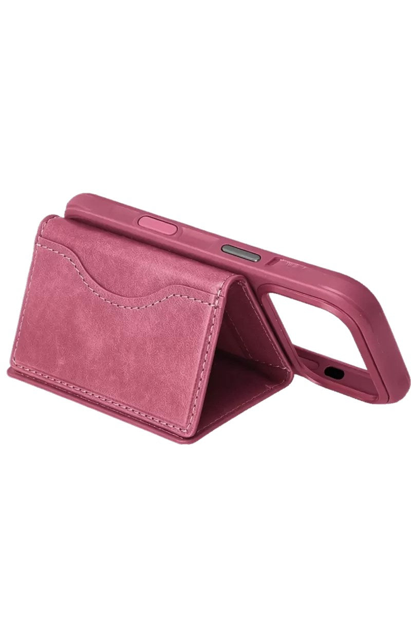 Mey İthalat® Tema Magsafe Deri Kartlık - Pembe