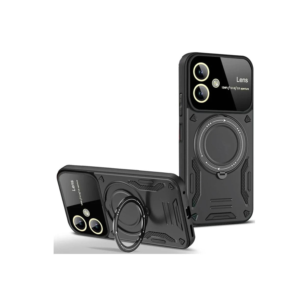 Mey İthalat® Samsung Galaxy A06 Kılıf Joy Lens Standlı Kapak - Siyah