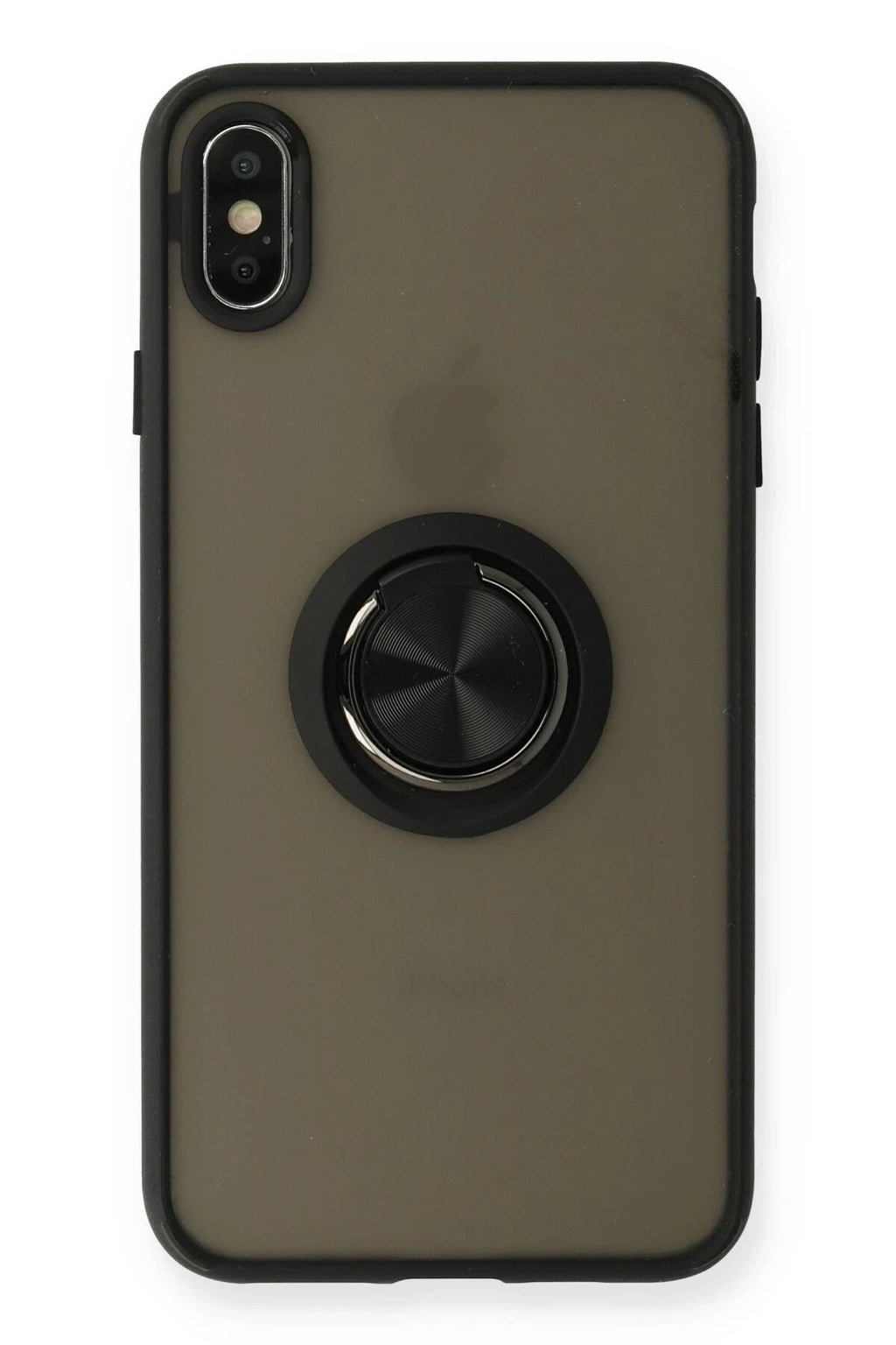 Mey İthalat® iPhone XS Max Kılıf Montreal Yüzüklü Silikon Kapak - Siyah
