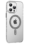 Mey İthalat® iPhone 15 Pro Move Taşlı Magsafe Kapak - Siyah