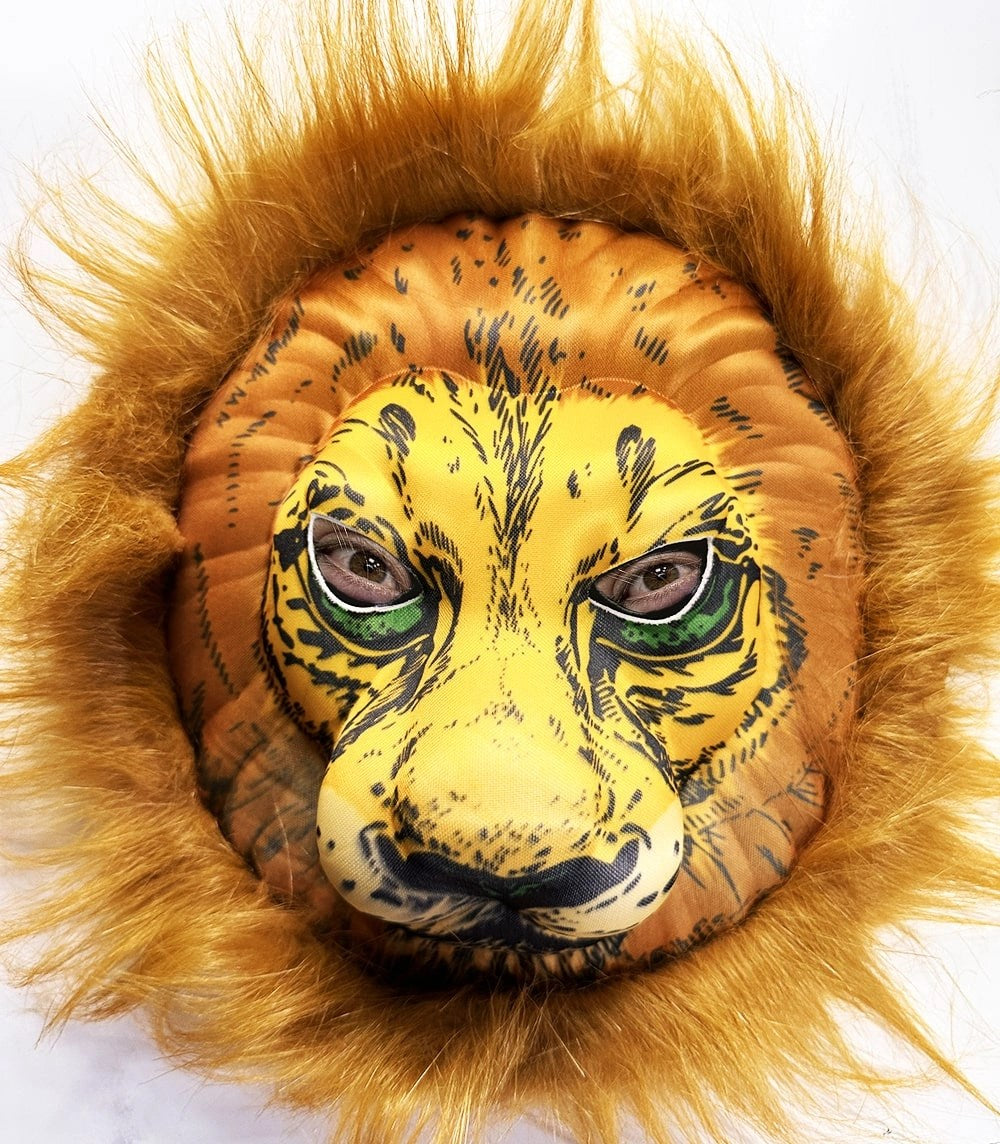 Mey İthalat® Peluş Aslan Maskesi Kahverengi Yeleli Mega Peluş 33 No