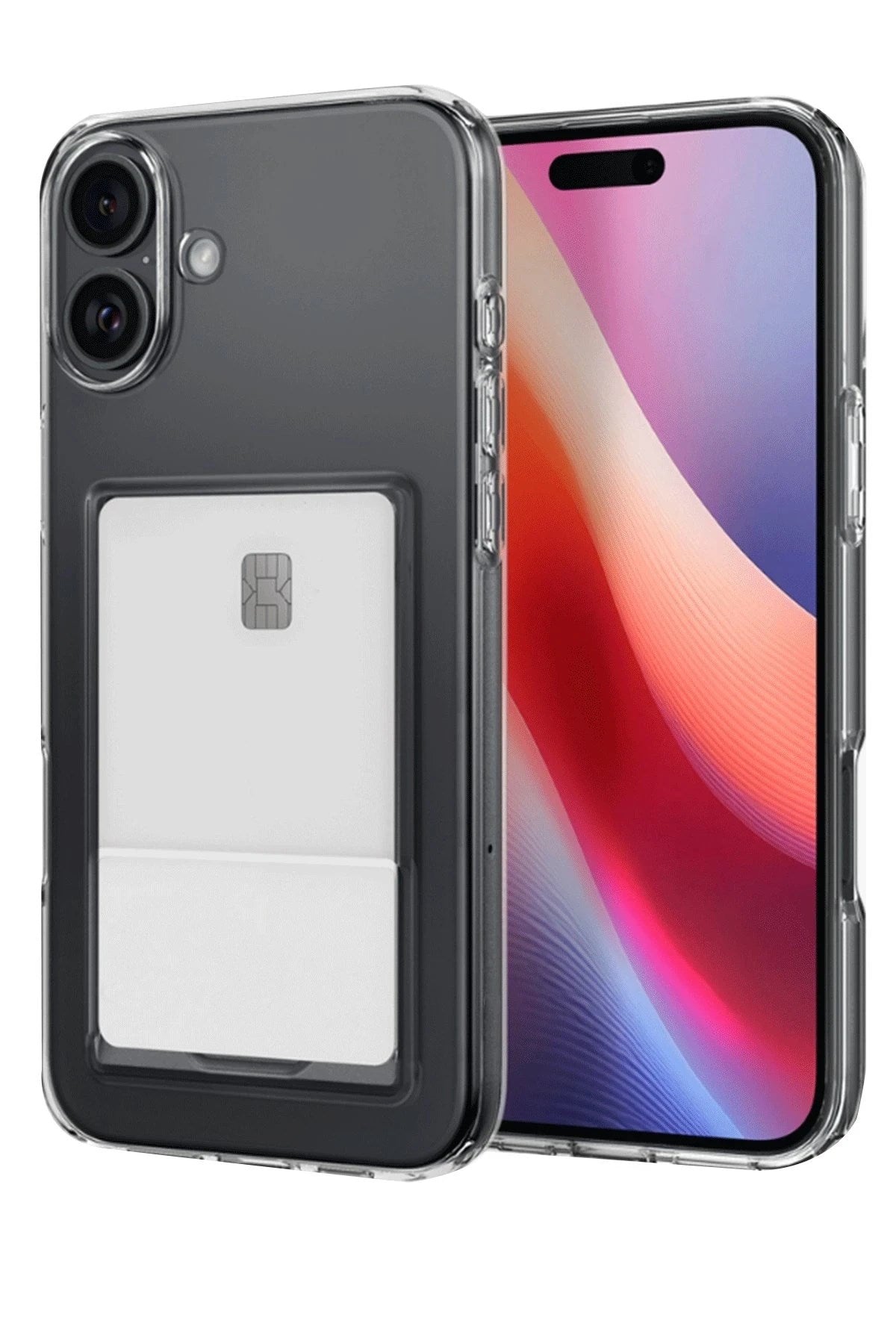 Mey İthalat® iPhone 16 Plus Kılıf Kart Şeffaf Silikon - Şeffaf