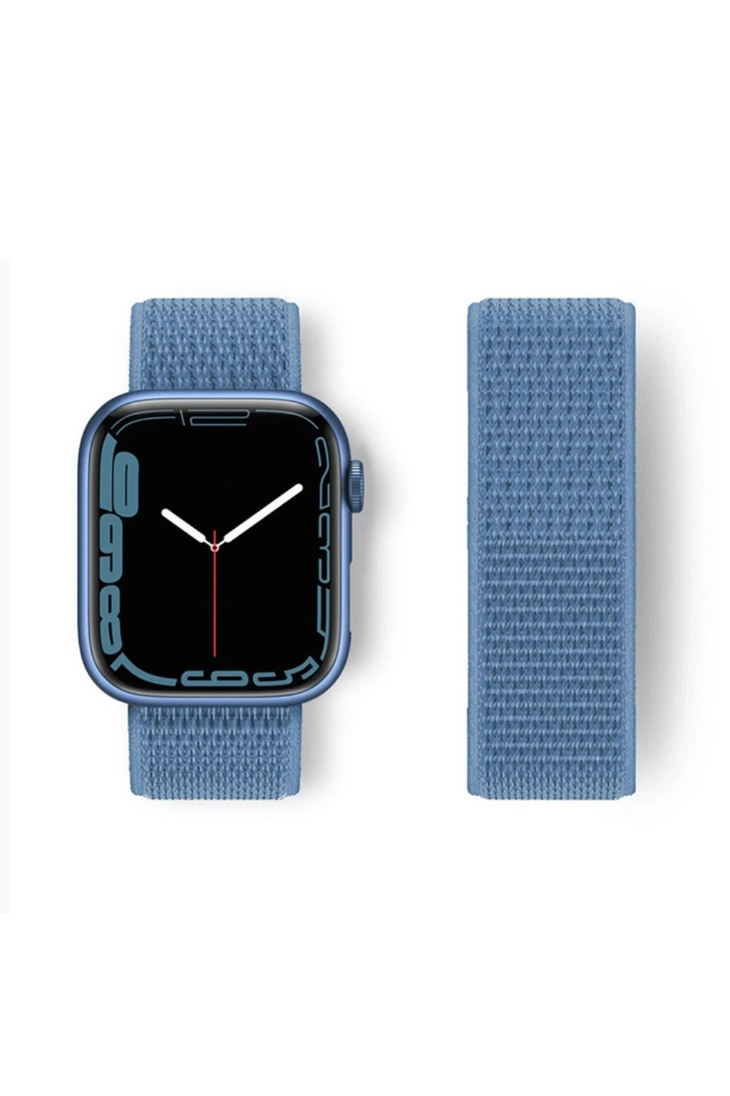 Mey İthalat® Watch 42mm Hasırlı Cırtcırtlı Kordon - Mavi