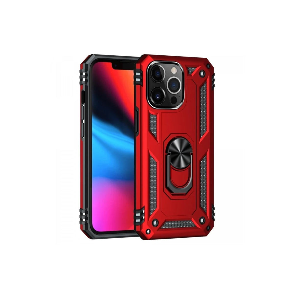 Mey İthalat® iPhone 13 Pro Max Kılıf Sofya Yüzüklü Silikon Kapak - Kırmızı
