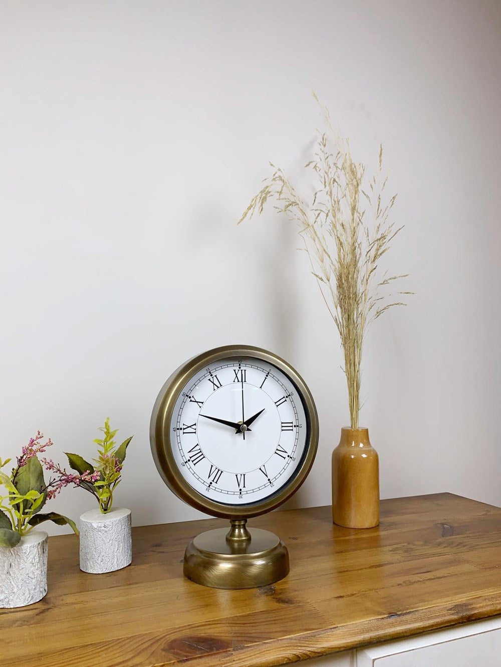 Eskitme Metal Retro Masa Saati 25×20 cm