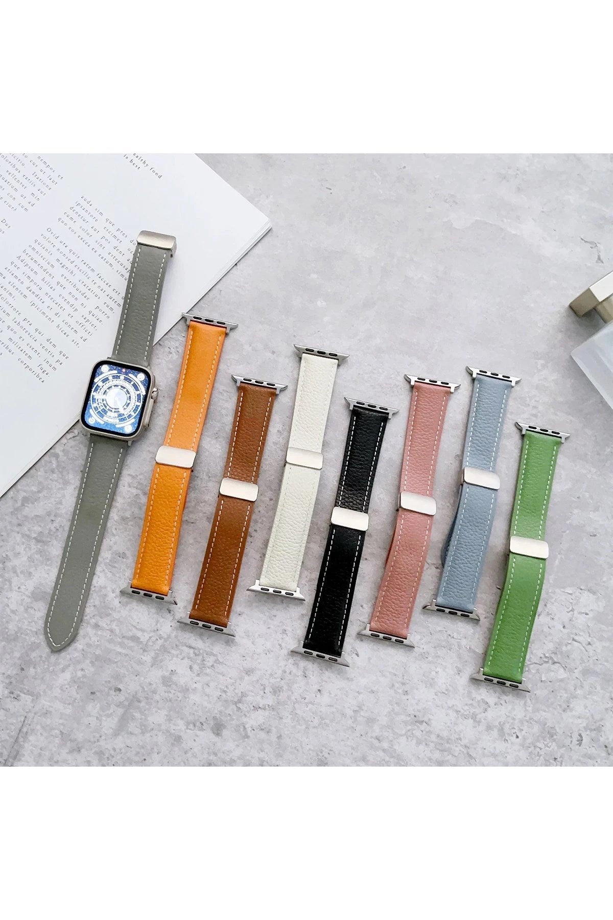 Mey İthalat® Watch 38mm KR414 Daks Deri Kordon - Koyu Yeşil