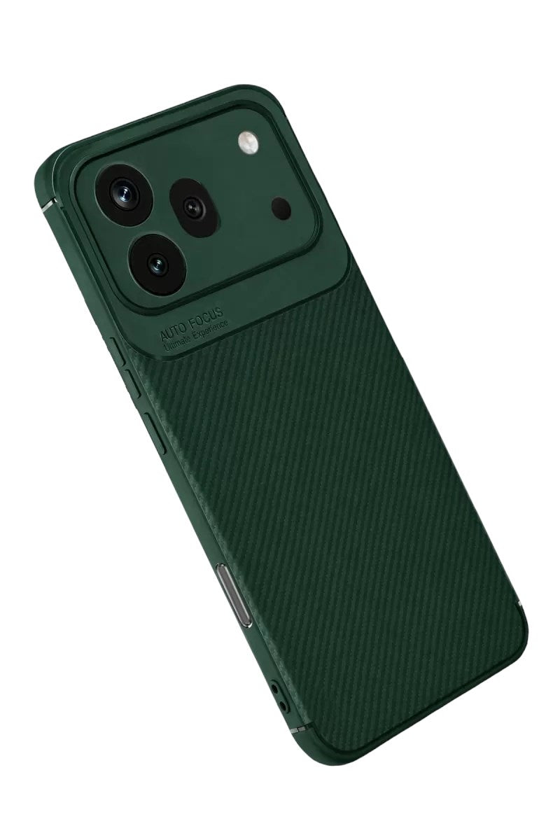 Mey İthalat® Huawei Honor 600 Pro Auto Focus Karbon Kapak - Koyu Yeşil