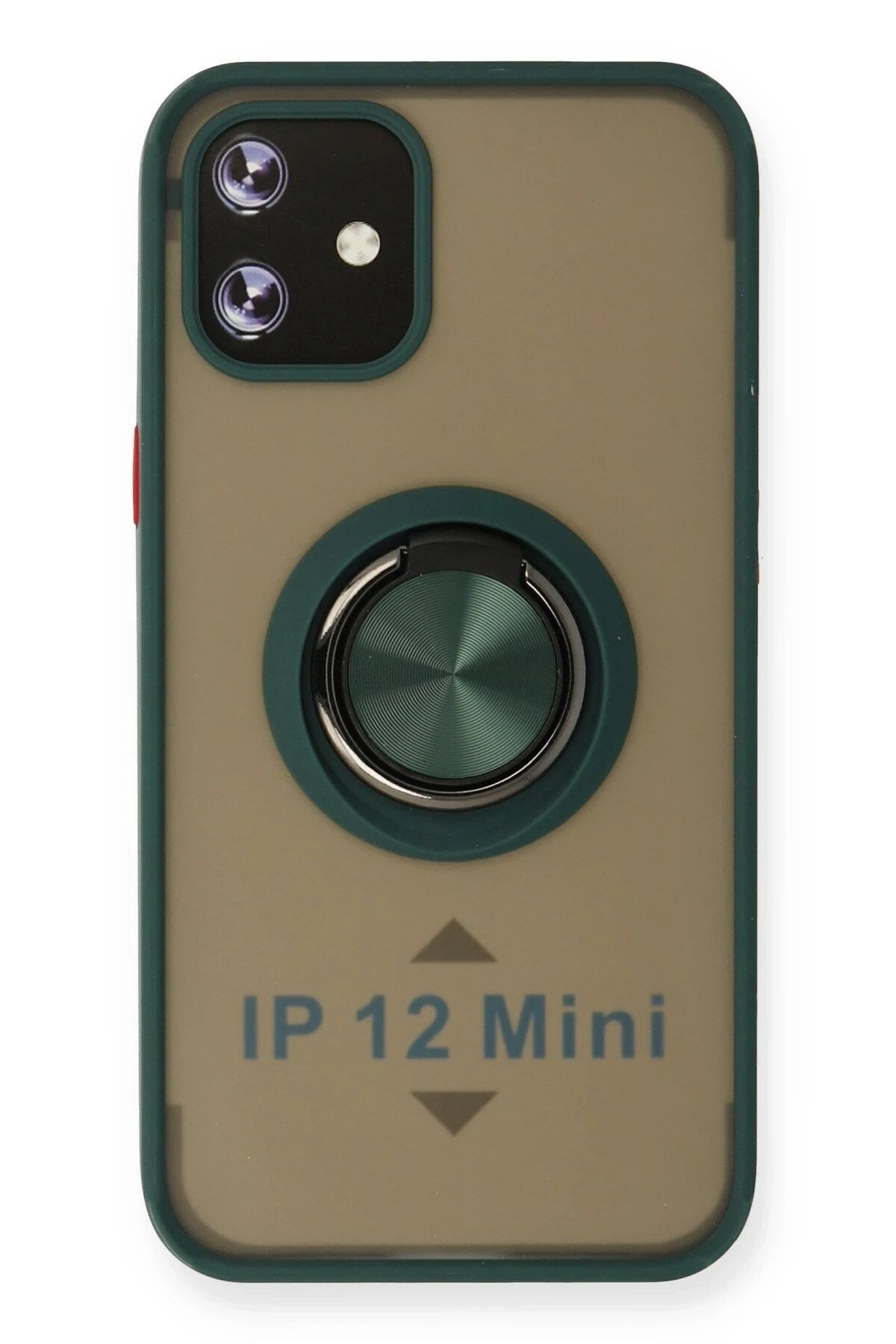 Mey İthalat® iPhone 12 Mini Kılıf Montreal Yüzüklü Silikon Kapak - Yeşil
