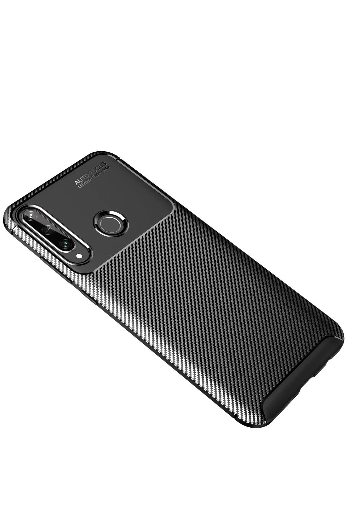 Mey İthalat® Huawei Y6P Kılıf Auto Focus Karbon Kapak - Siyah