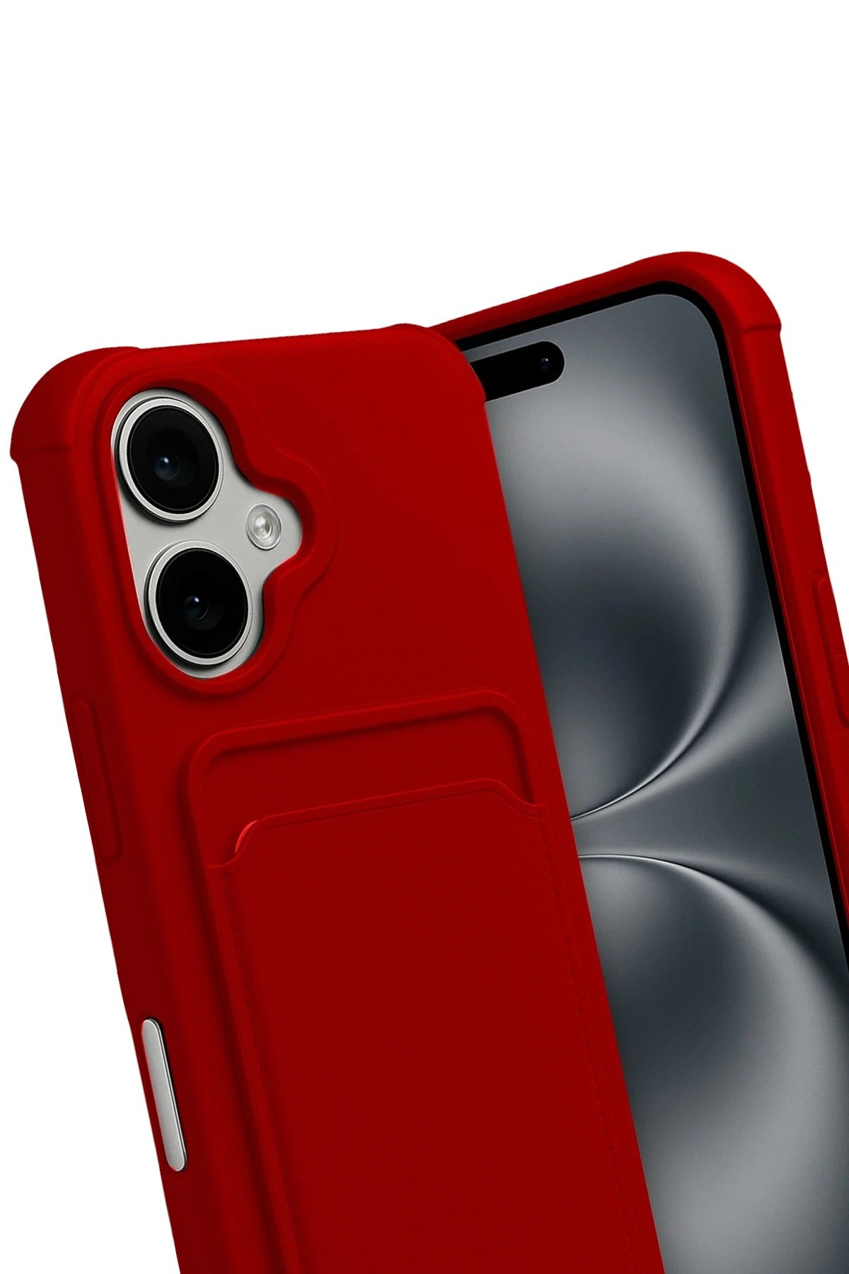 Mey İthalat® iPhone 17 Kelvin Kartvizitli Silikon - Kırmızı