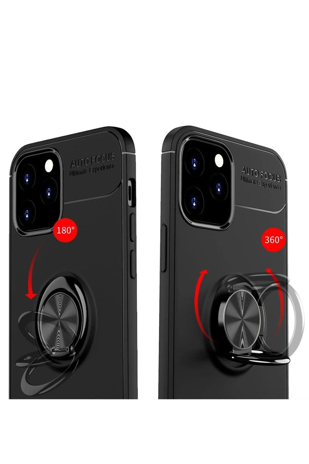 Mey İthalat® iPhone 12 Kılıf Range Yüzüklü Silikon - Kırmızı