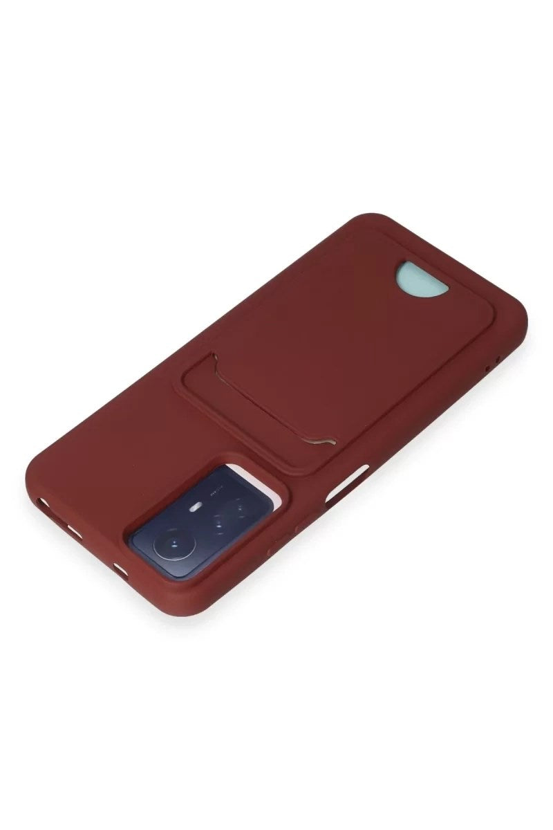 Mey İthalat® Redmi Note 12S Kılıf Kelvin Kartvizitli Silikon - Bordo
