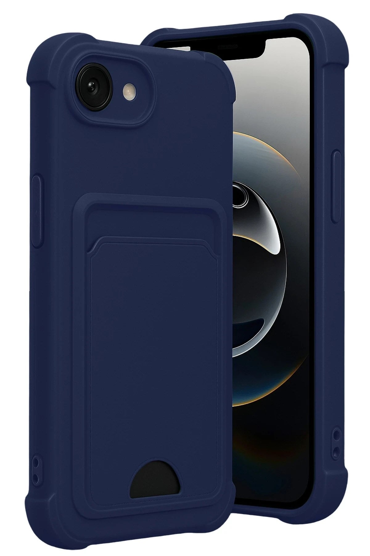 Mey İthalat® iPhone 16E Kelvin Kartvizitli Silikon - Lacivert
