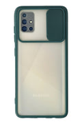 Mey İthalat® Samsung Galaxy A71 Kılıf Palm Buzlu Kamera Sürgülü Silikon - Yeşil