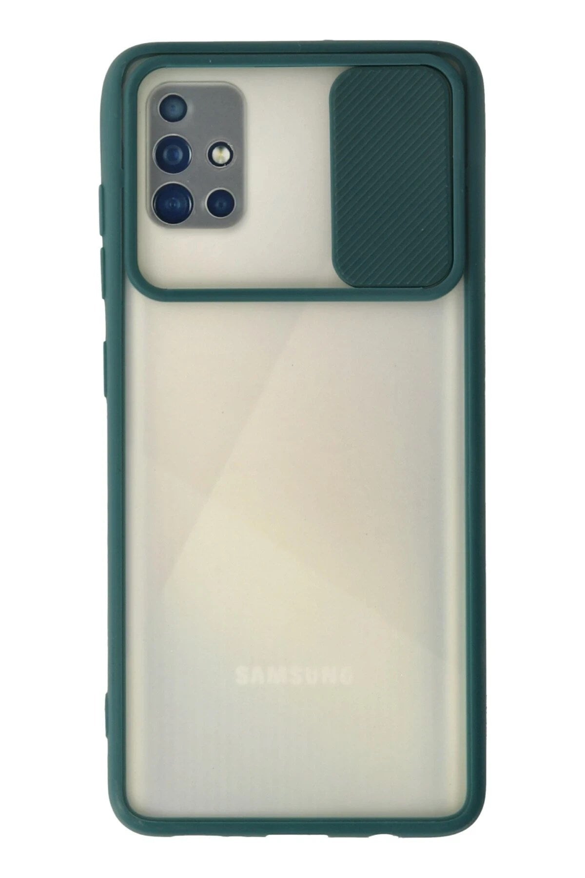 Mey İthalat® Samsung Galaxy A71 Kılıf Palm Buzlu Kamera Sürgülü Silikon - Yeşil