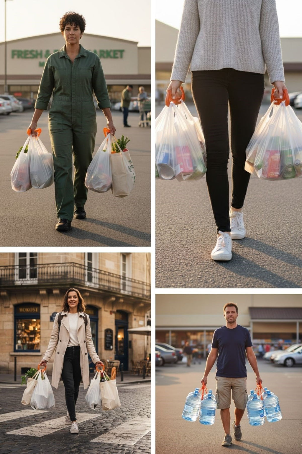 " Ergonomik Poşet Taşıma Aparatı – Ağır Yük Taşıyıcı Tutacak, Elden Kesme Yapmayan Kolay Taşıma Kancası, Market ve Alışveriş Çantası Taşıyıcısı