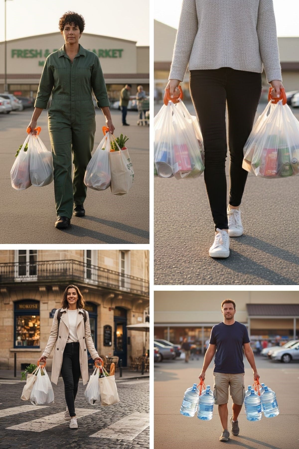 " Ergonomik Poşet Taşıma Aparatı – Ağır Yük Taşıyıcı Tutacak, Elden Kesme Yapmayan Kolay Taşıma Kancası, Market ve Alışveriş Çantası Taşıyıcısı