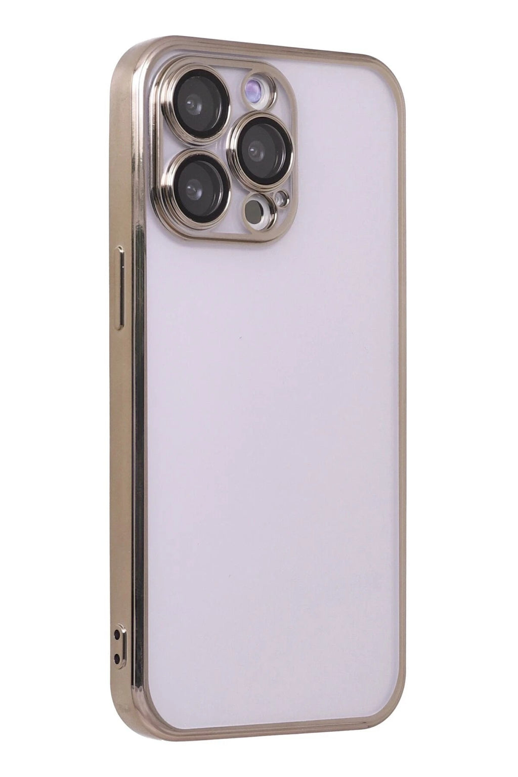 Mey İthalat® iPhone 14 Pro Kılıf Lensli Silikon - Gold