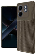 Mey İthalat® İnfinix Smart 9 Kılıf Auto Focus Karbon Kapak - Kahverengi