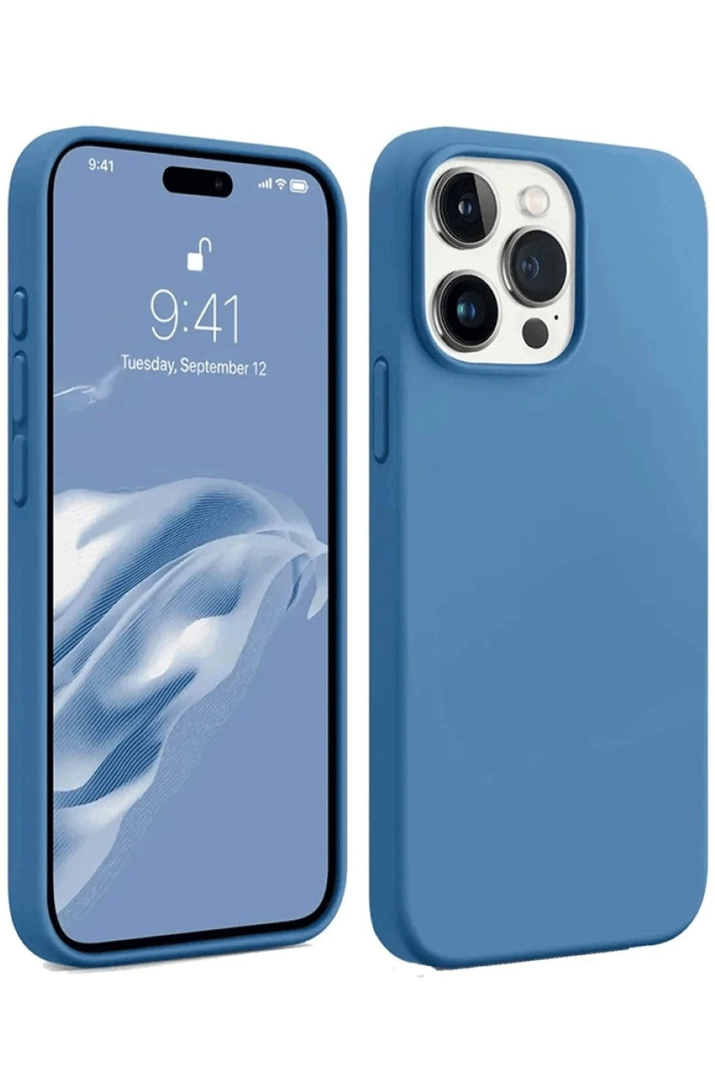 Mey İthalat® iPhone 15 Pro Max Kılıf First Silikon - Mavi