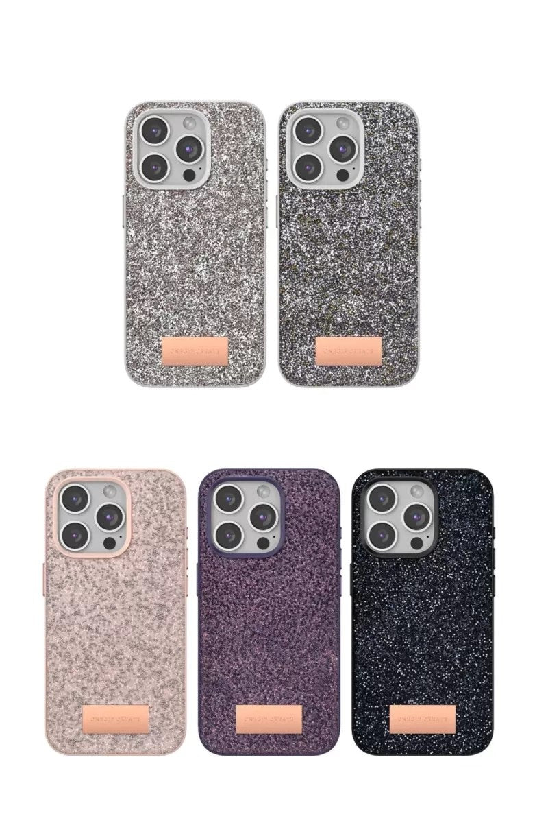 Mey İthalat® iPhone 15 Pro Bright Simli Kapak - Siyah