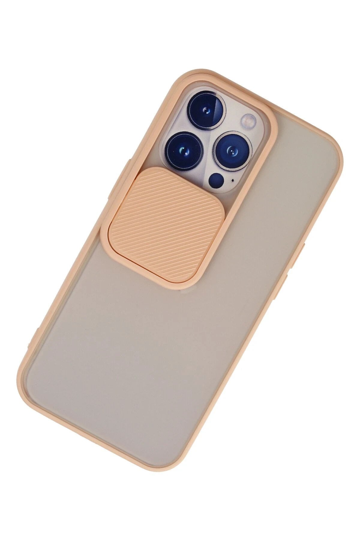 Mey İthalat® iPhone 13 Pro Kılıf Palm Buzlu Kamera Sürgülü Silikon - Pembe
