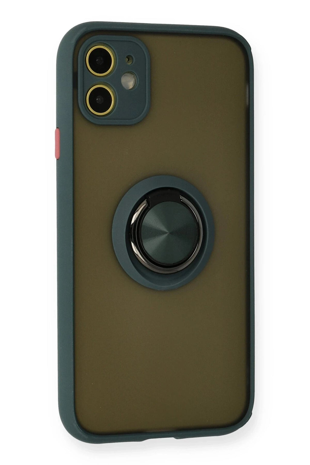 Mey İthalat® iPhone 11 Kılıf Montreal Yüzüklü Silikon Kapak - Yeşil
