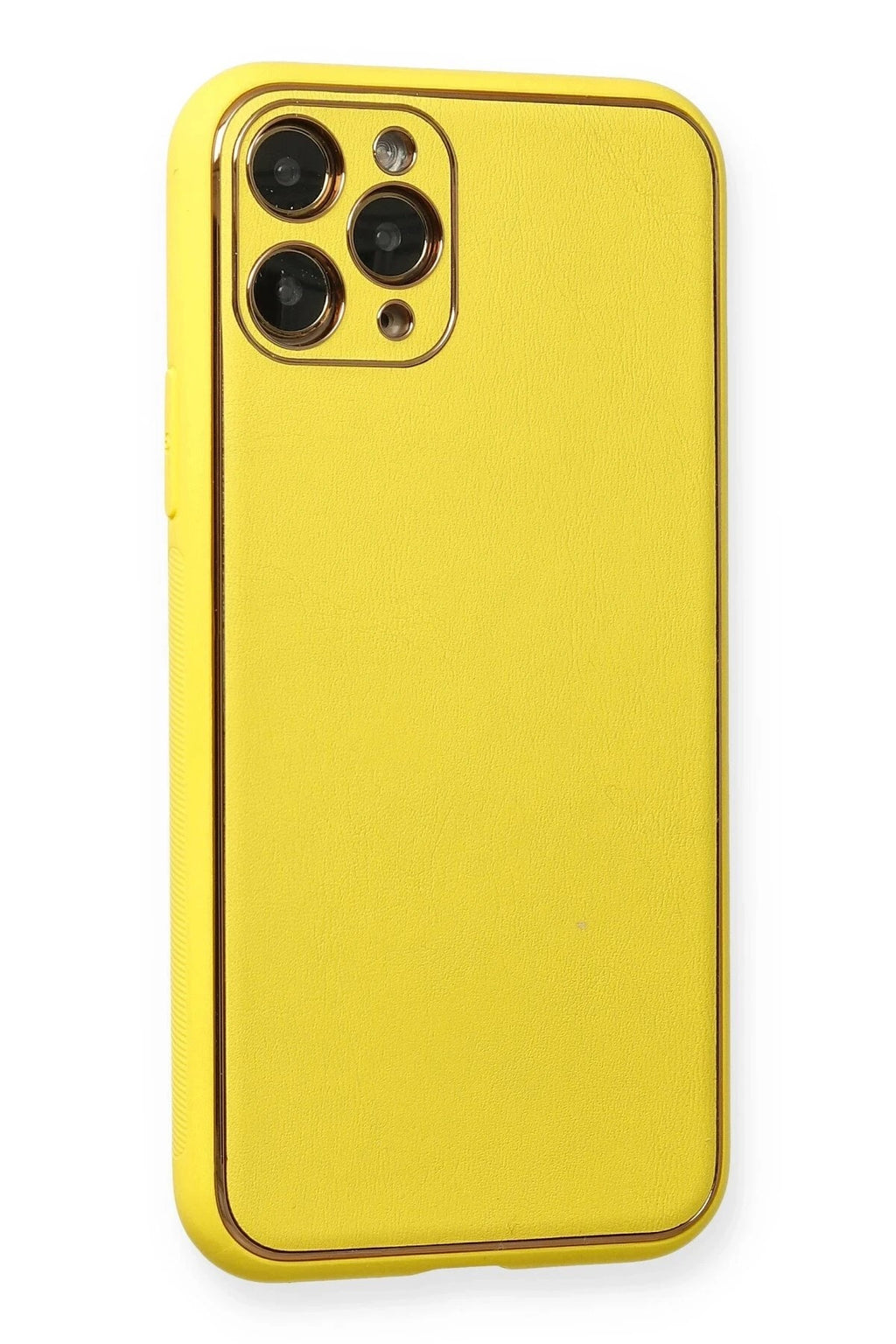 Mey İthalat® iPhone 11 Pro Kılıf Coco Deri Silikon Kapak - Sarı