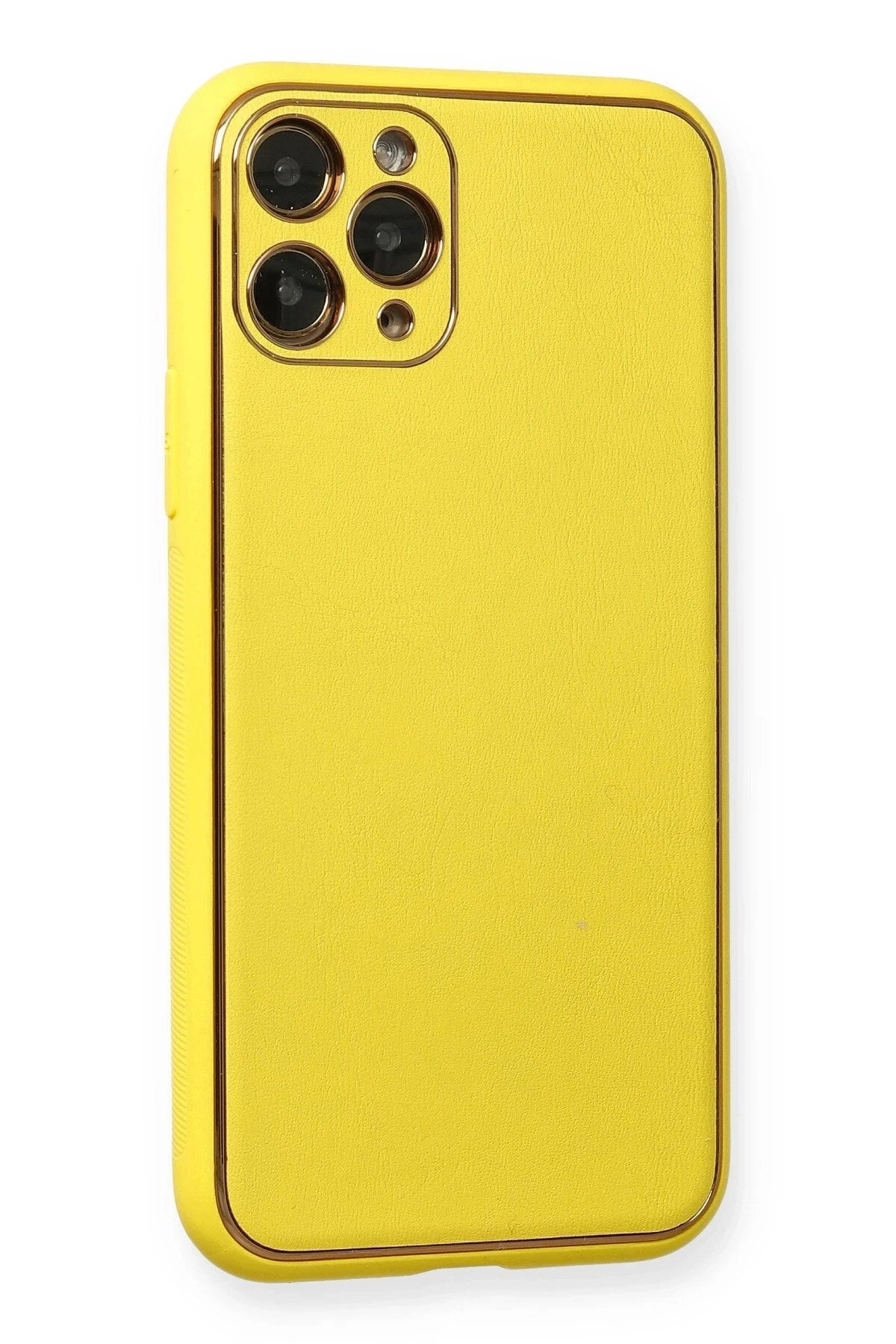 Mey İthalat® iPhone 11 Pro Kılıf Coco Deri Silikon Kapak - Sarı
