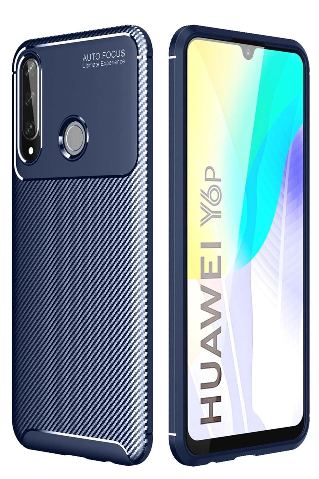 Mey İthalat® Huawei Y6P Kılıf Auto Focus Karbon Kapak - Lacivert