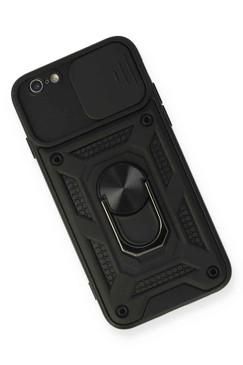 Mey İthalat® iPhone 6 Kılıf Pars Lens Yüzüklü Silikon - Siyah