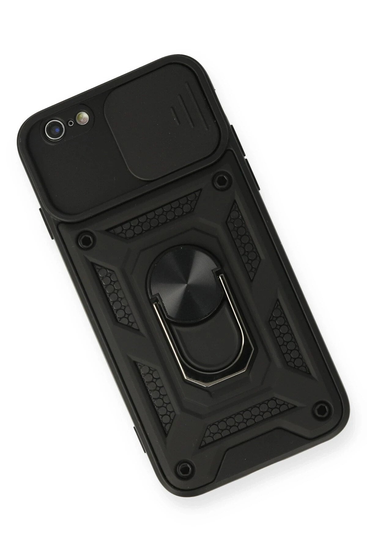 Mey İthalat® iPhone 6 Kılıf Pars Lens Yüzüklü Silikon - Siyah