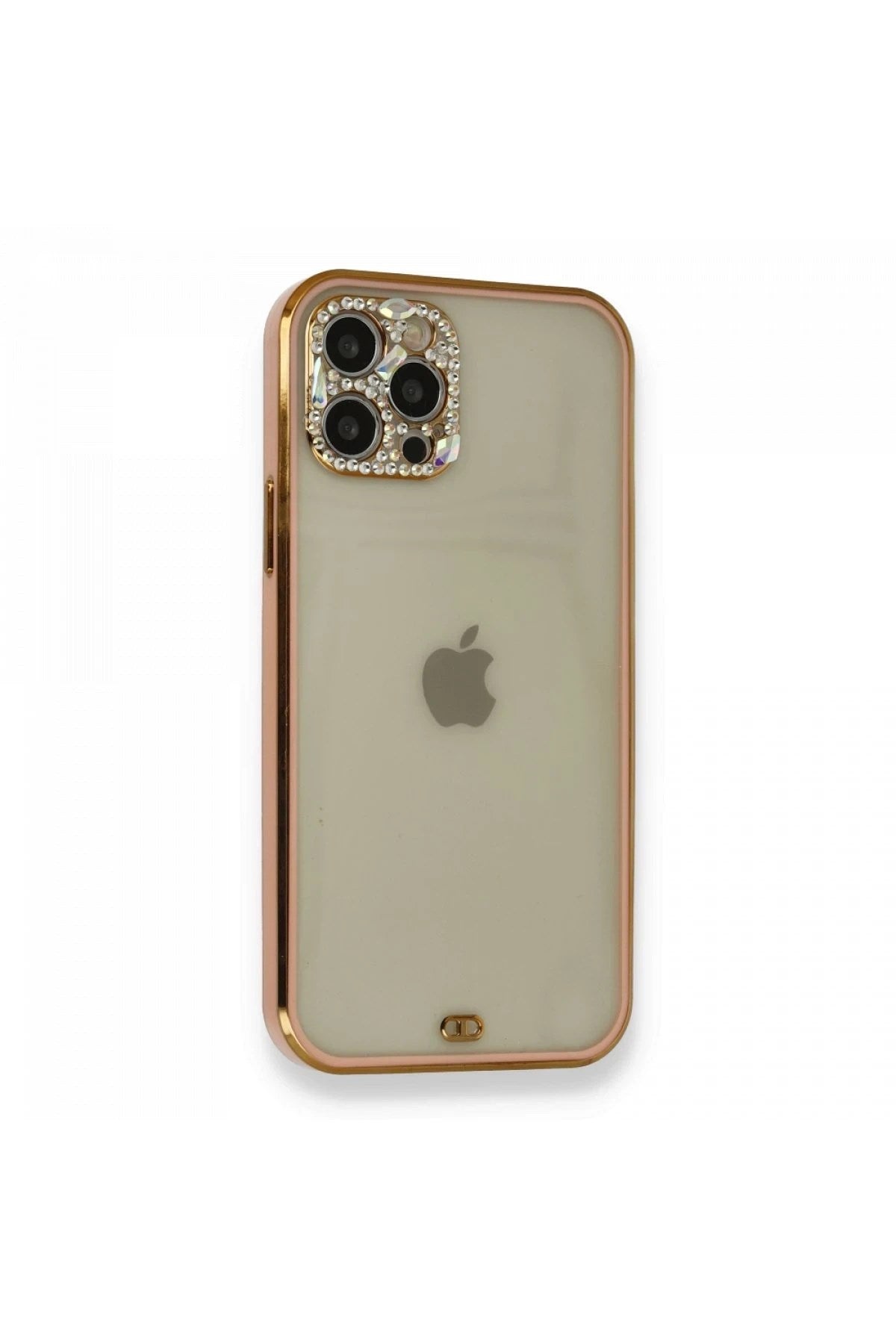 Mey İthalat® iPhone 12 Pro Kılıf Liva Taşlı Silikon - Pembe