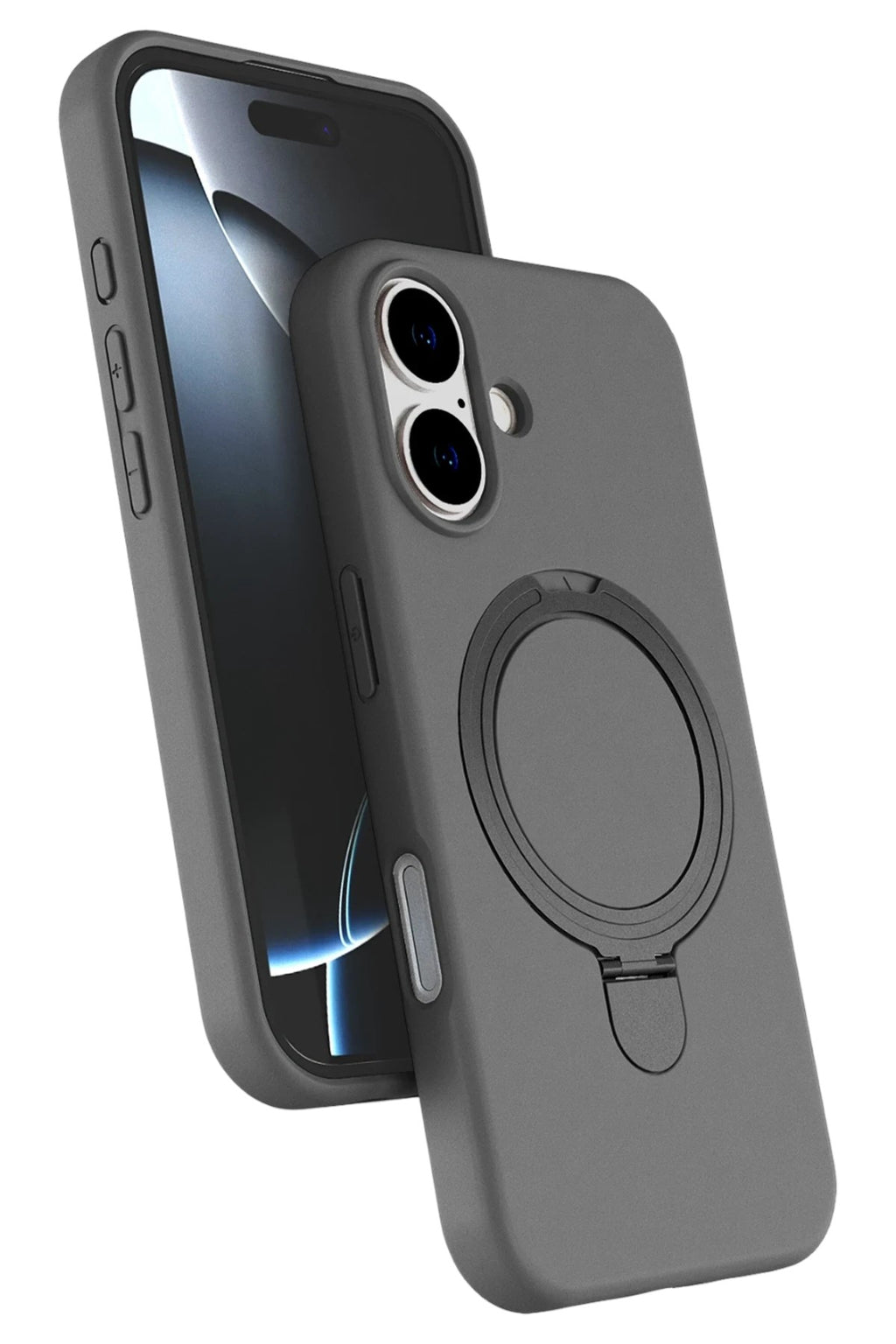 Mey İthalat® iPhone 16 Plus Regal Magsafe Standlı Kapak - Titan Gri