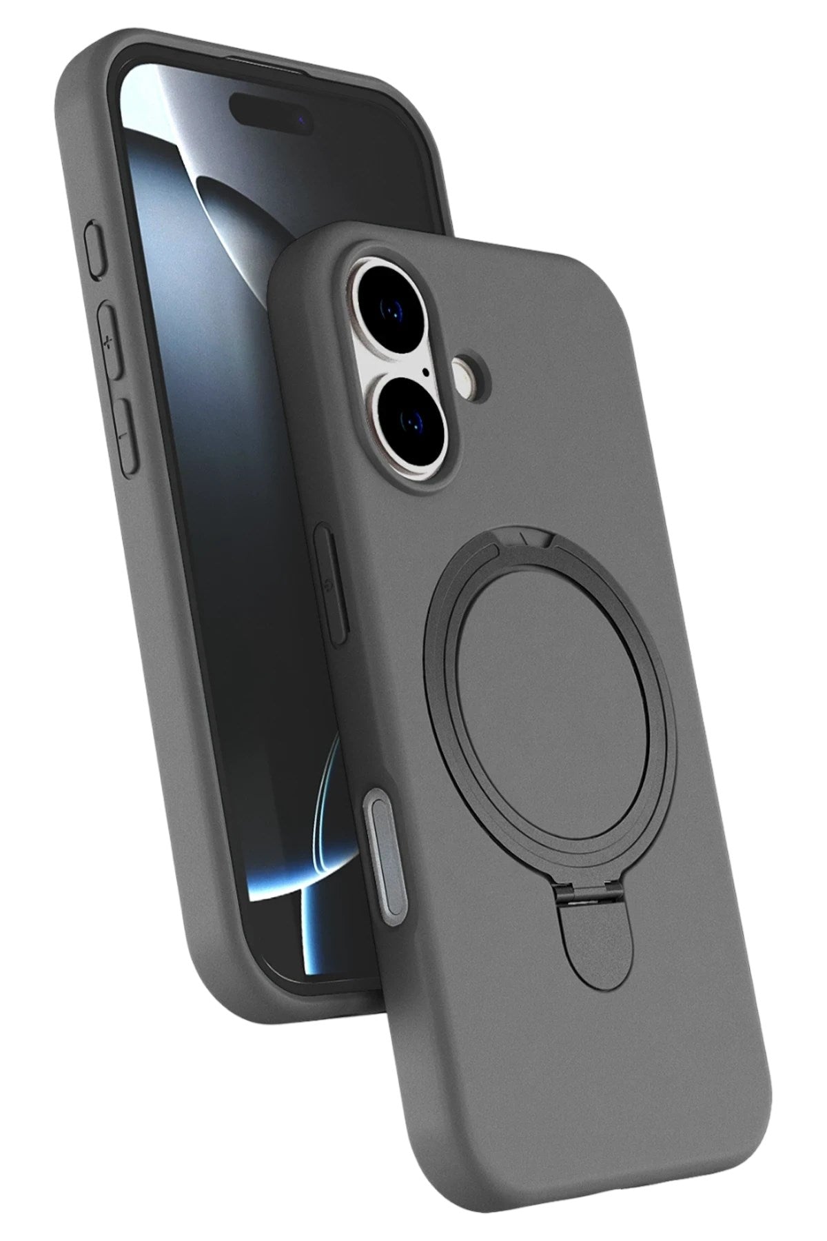 Mey İthalat® iPhone 16 Plus Regal Magsafe Standlı Kapak - Titan Gri