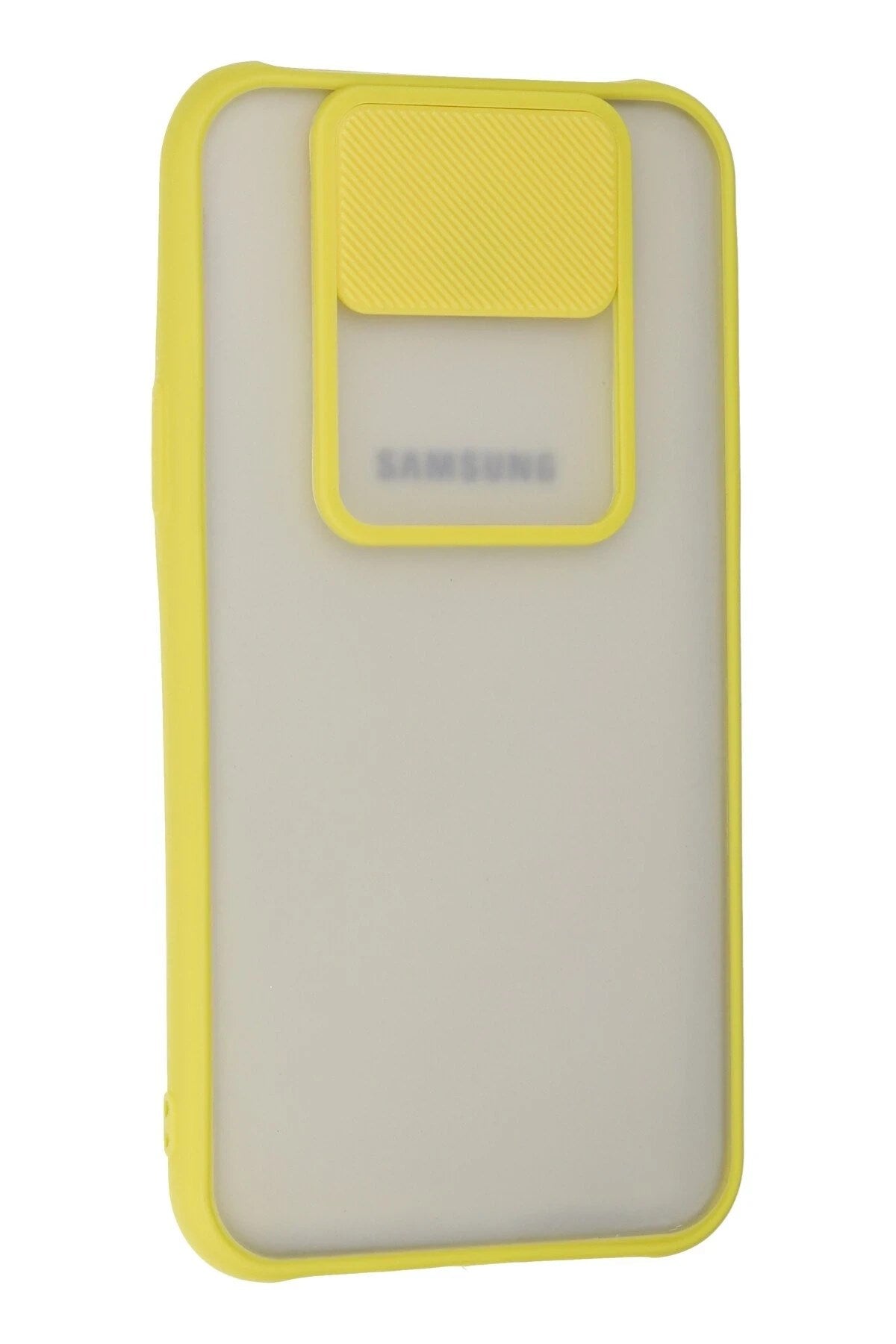Mey İthalat® Samsung Galaxy J7 Kılıf Palm Buzlu Kamera Sürgülü Silikon - Sarı