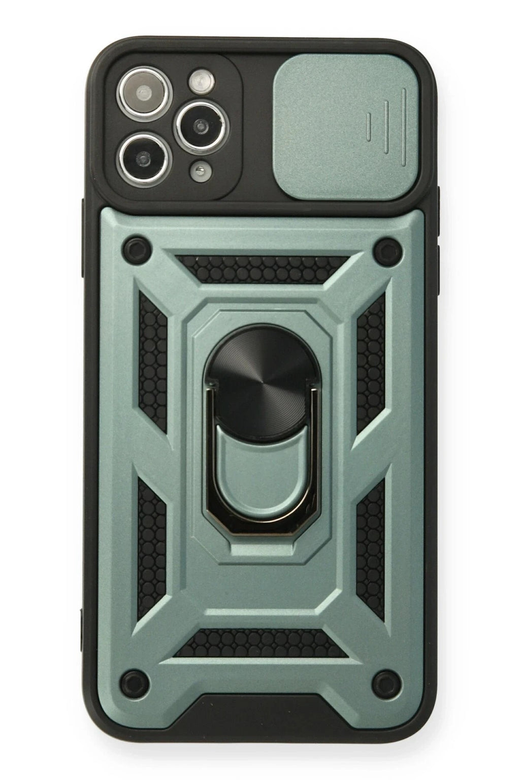 Mey İthalat® iPhone 11 Pro Kılıf Pars Lens Yüzüklü Silikon - Yeşil
