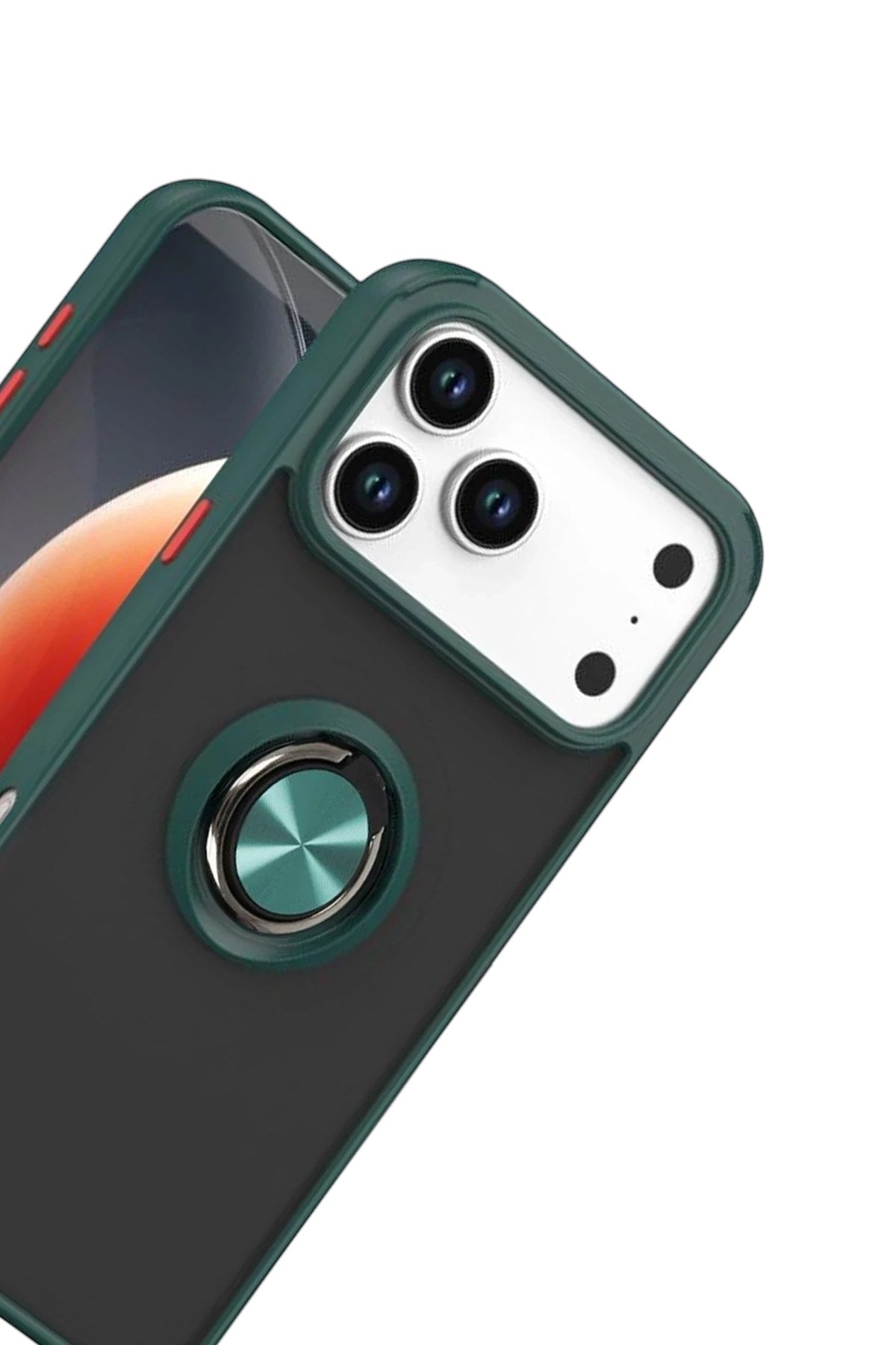 Mey İthalat® iPhone 17 Pro Max Montreal Yüzüklü Silikon Kapak - Yeşil