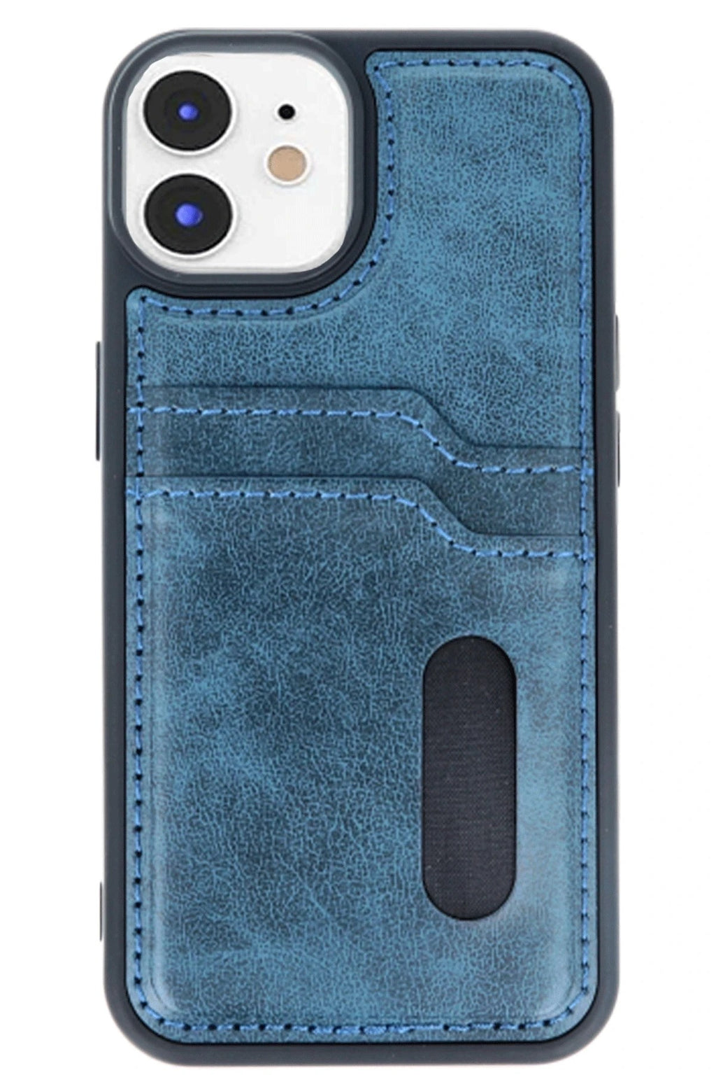 Mey İthalat® iPhone 11 Kılıf Sara Kartvizitli Deri Kılıf - Lacivert